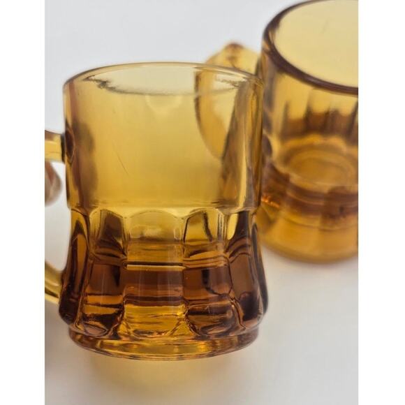 Vintage Federal Glass Amber Beer Mug/Shot Glasses Pre-Loved - Picture 3 of 6